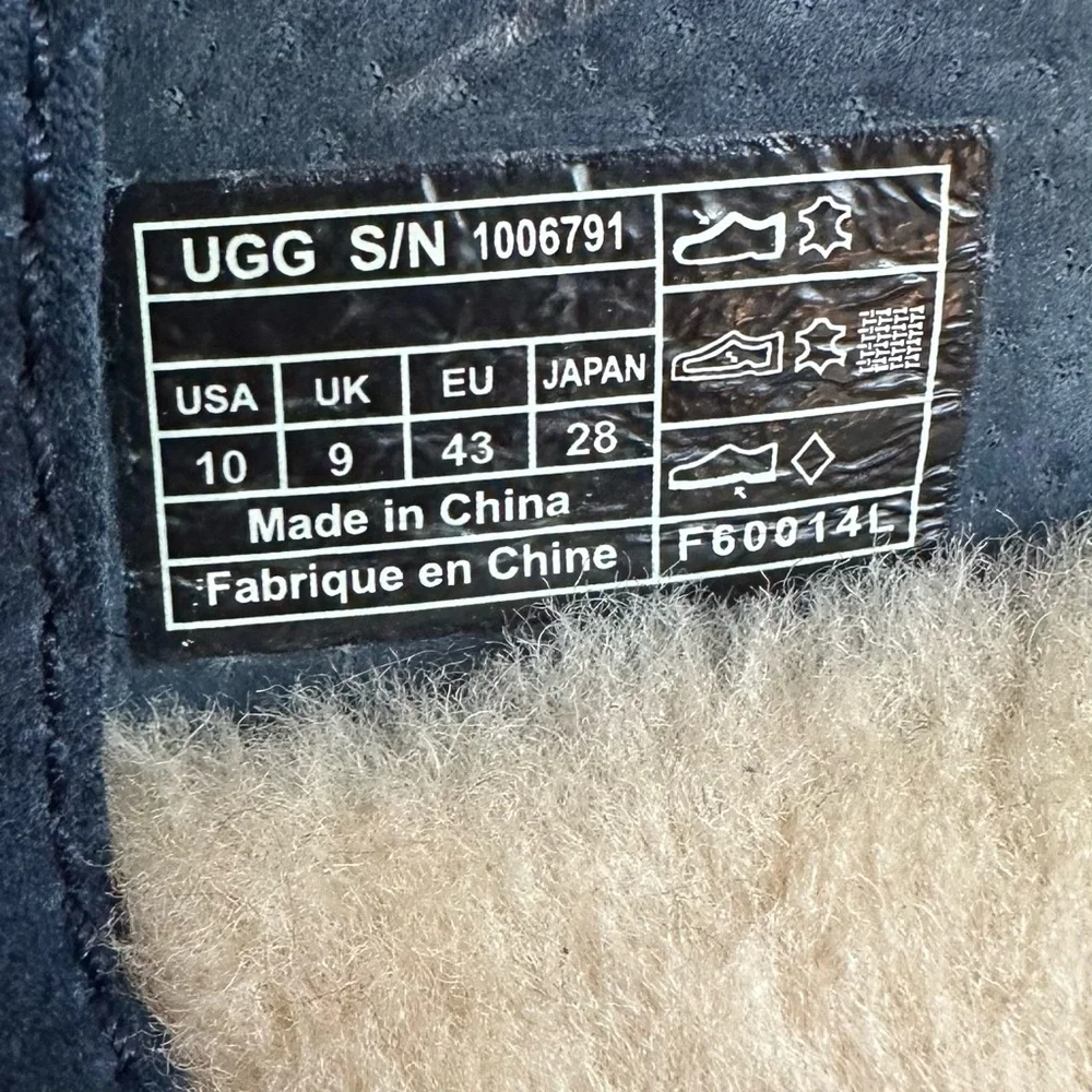 Ugg Ascot Deep Ocean Blue Slippers‎ Size 10 like new condition